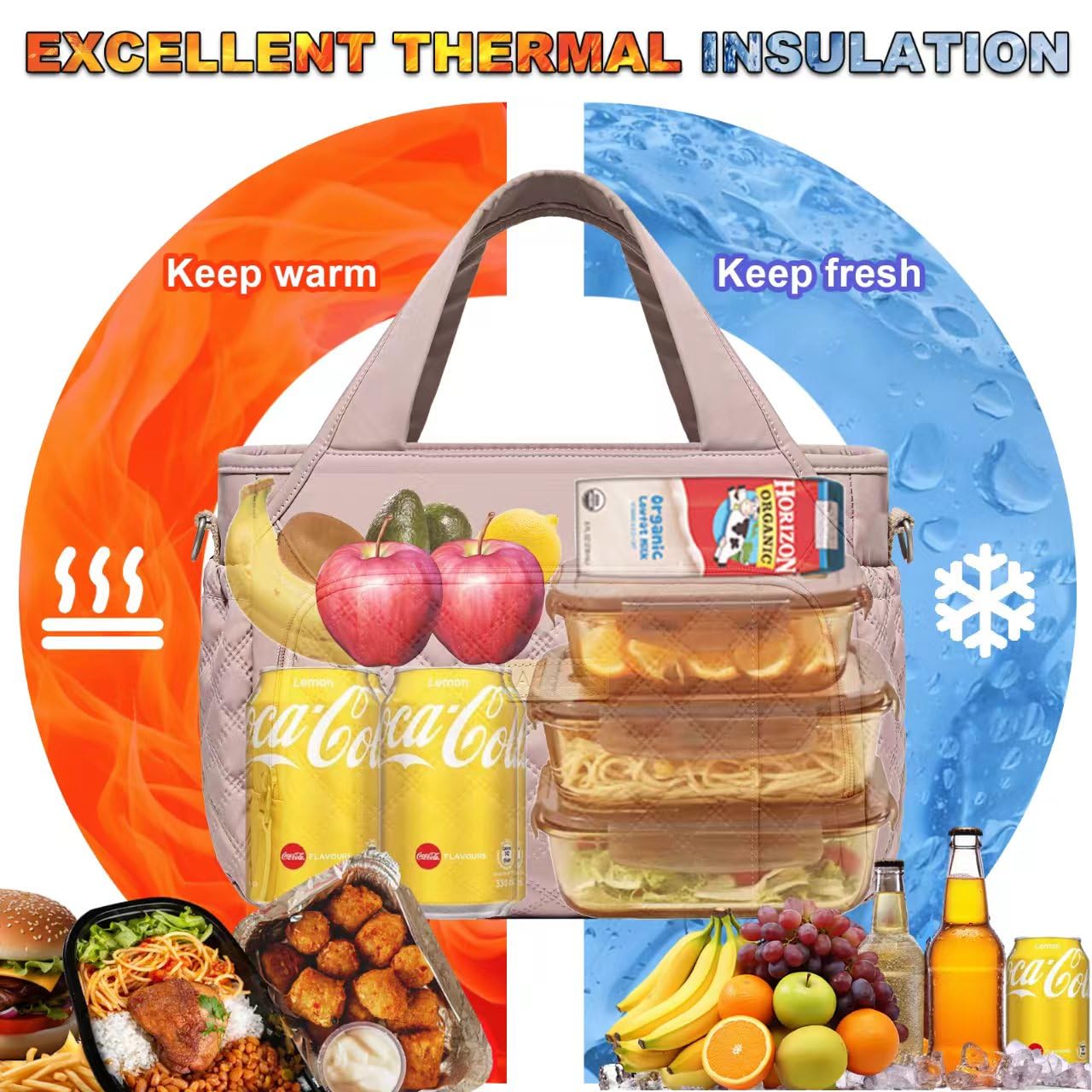 Artelaris lunch bag front pocket organized space for keys, cards, and snacks