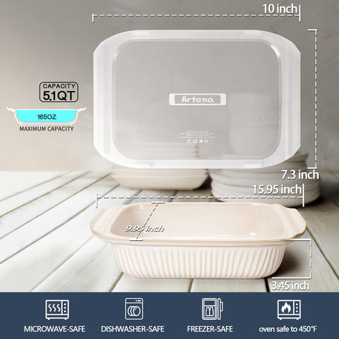 Artena baking dish supports roasting and lasagna preparation with even heat.