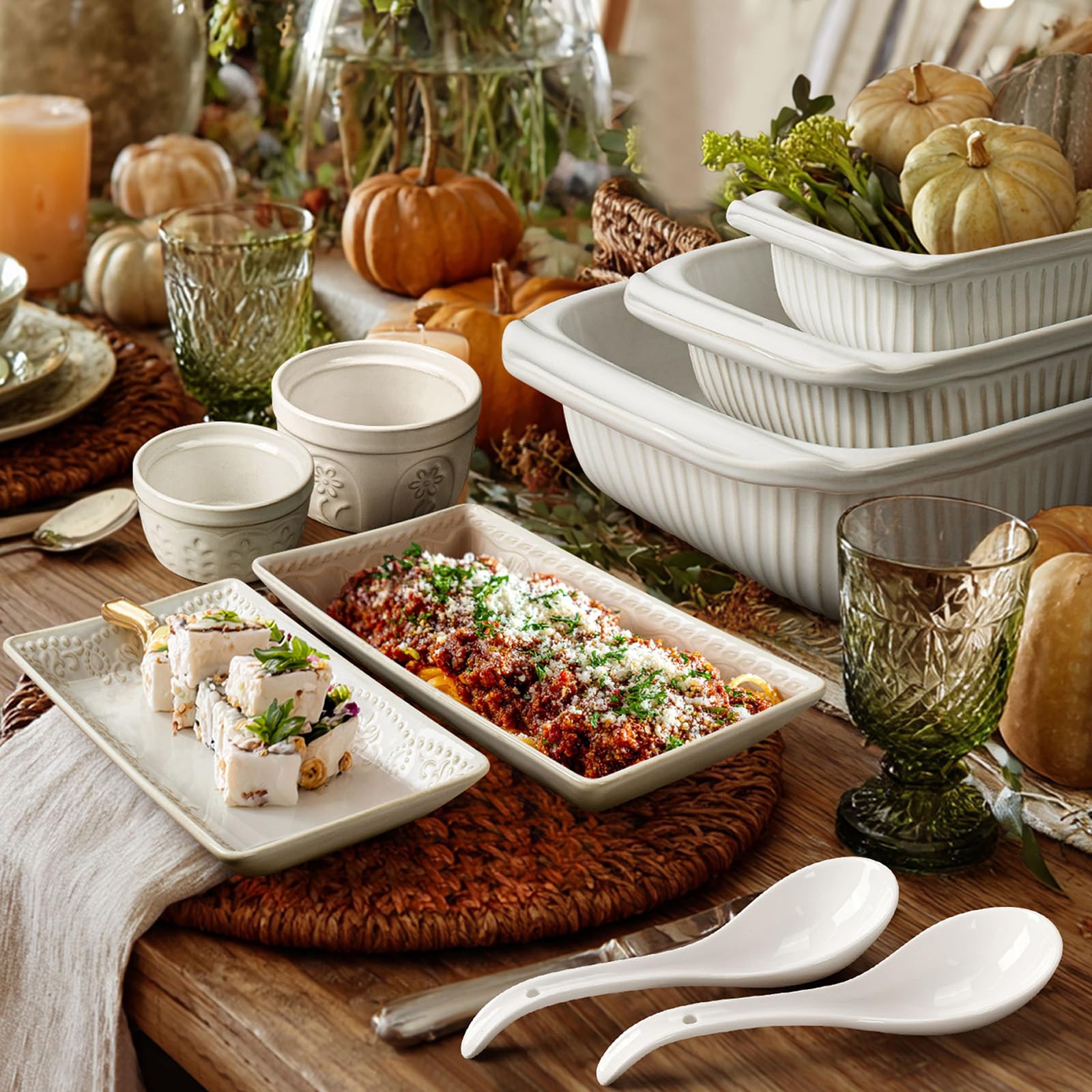 Artena Bright White ramen/pho spoons enhance broth-sipping experiences.