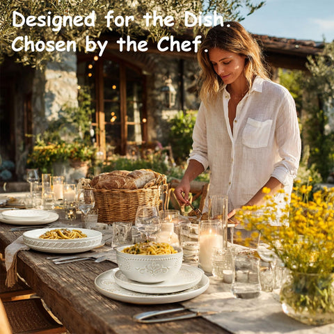 Artena microwave and dishwasher safe plates for effortless everyday meals.