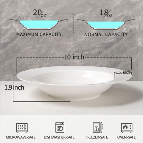 Artena 20oz deep plate ideal for pasta, soups, and hearty portions.