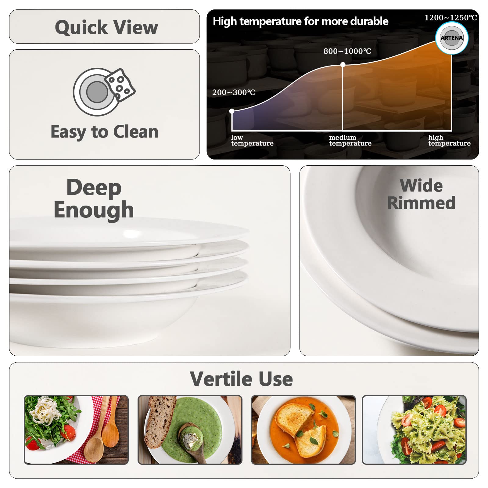 Artena bowls are dishwasher safe for easy cleanup.