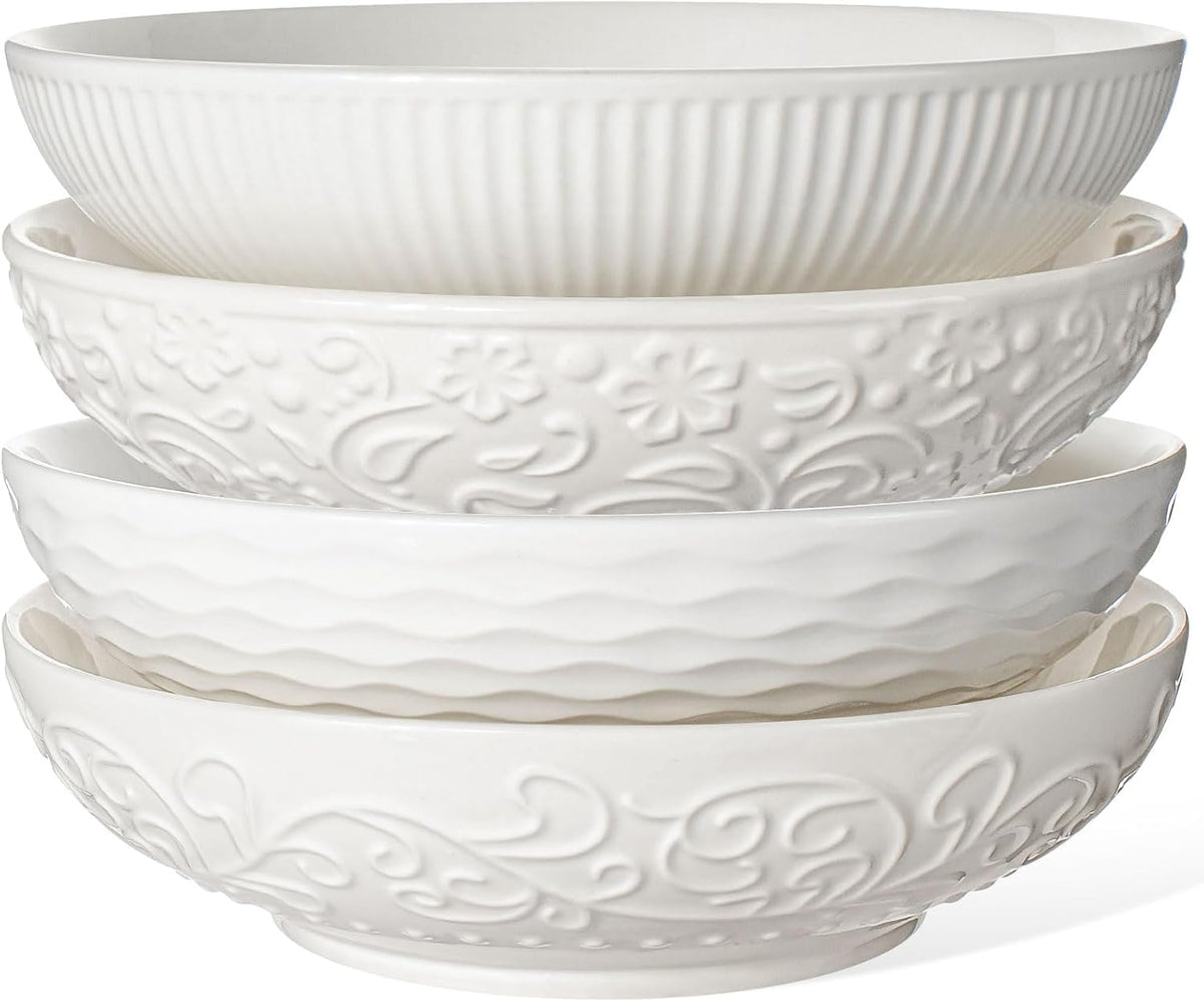 Artena pasta bowls 32oz embossed pattern highlight for hearty meals