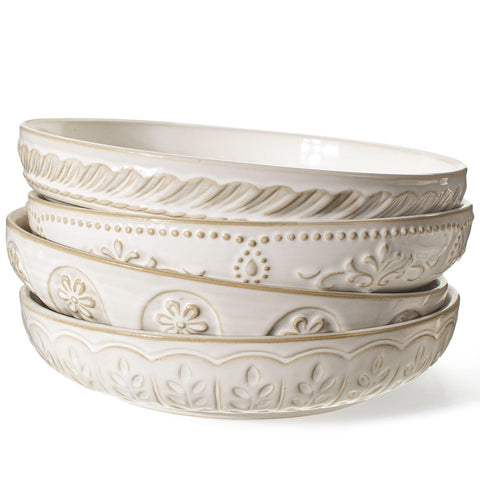 Artena pasta bowls 50oz set 4 in white, perfect for full meals and shared dishes.