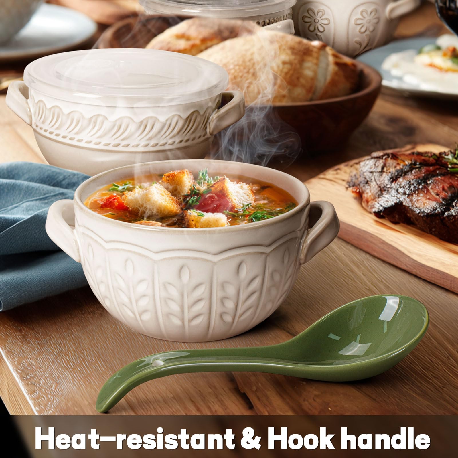 Artena heat-resistant porcelain spoons resist heat and keep smooth surfaces.