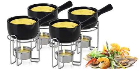 Artestia butter warmer with handle set ready for seafood dipping