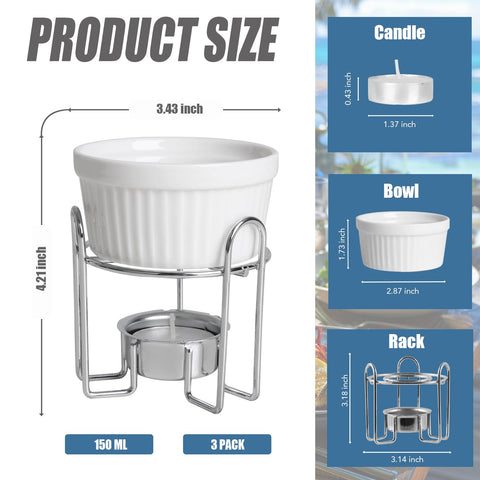 Artestia butter warmers perfect for melting sauces with seafood or fondue.