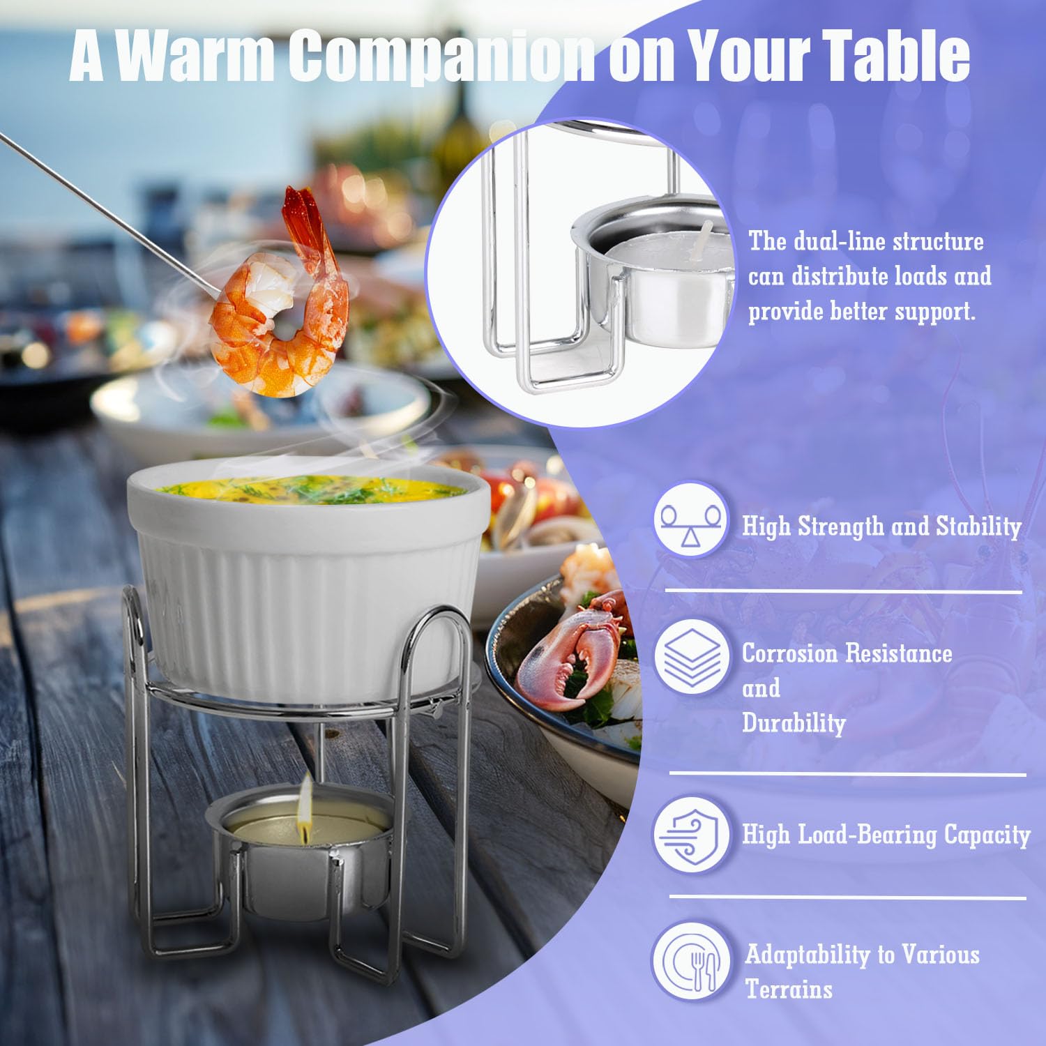 Artestia butter warmer with tealight heating for indoor or outdoor use.
