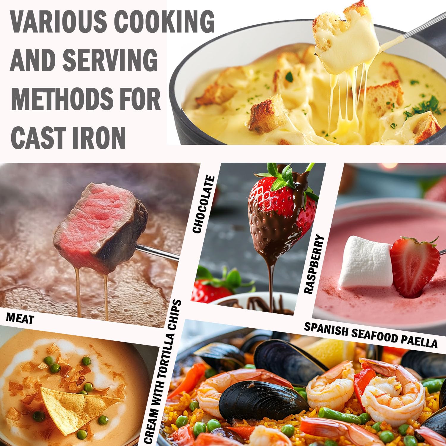 Artestia durable cast iron construction built for repeated fondue nights.