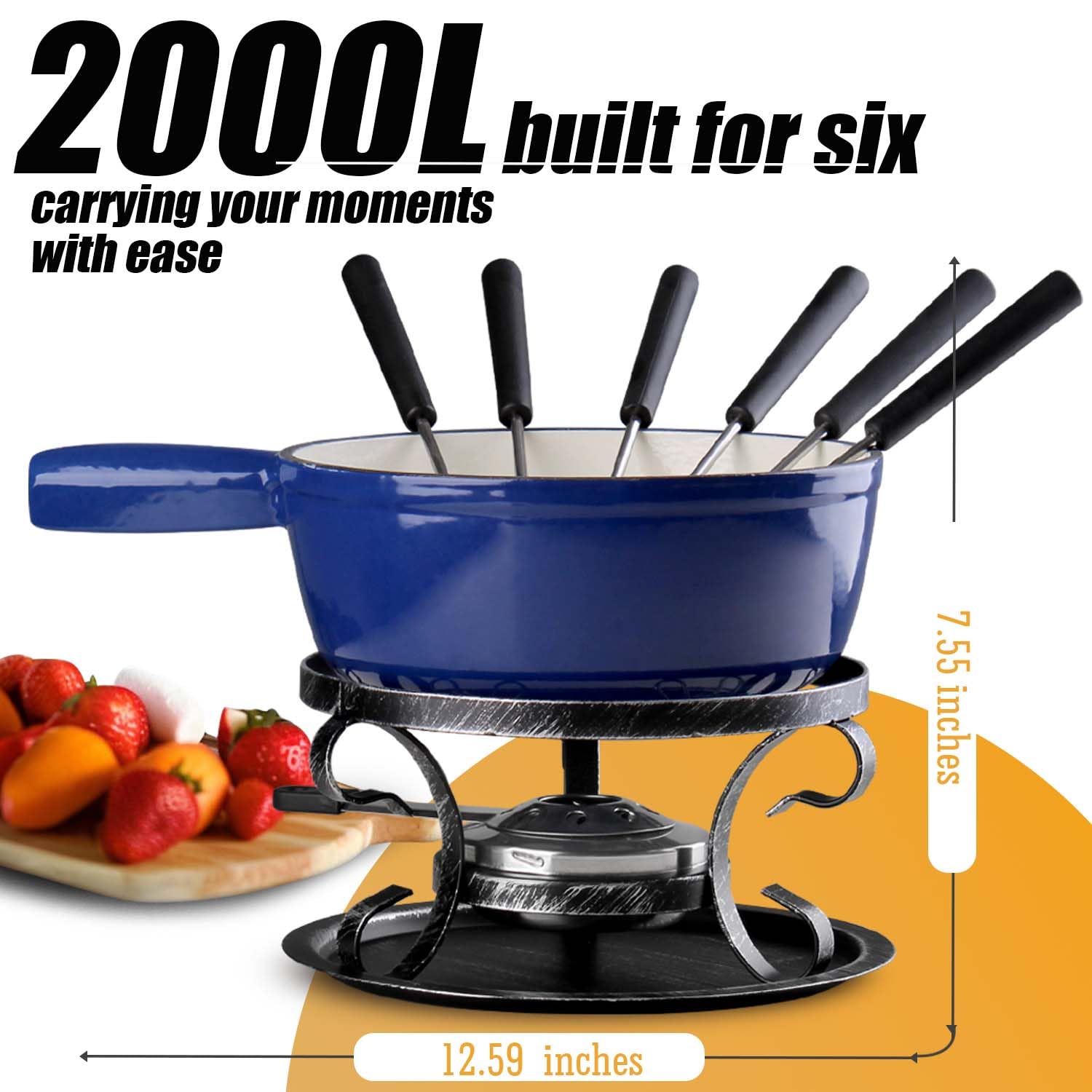 Artestia fondue set base keeps the pot stable during gatherings