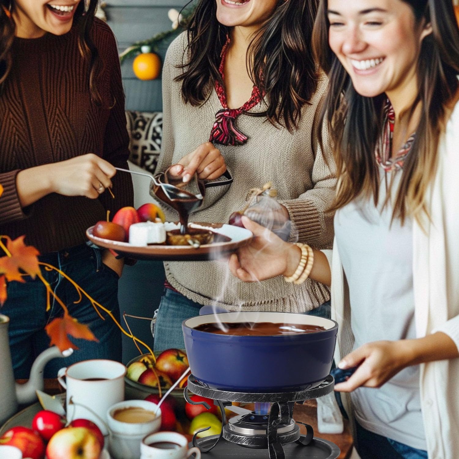 Artestia fondue set burner provides controlled heat for consistent melts