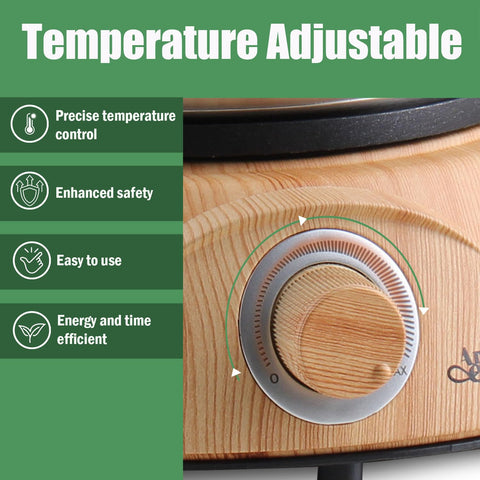 Artestia temperature control knob lets you set precise heat levels.