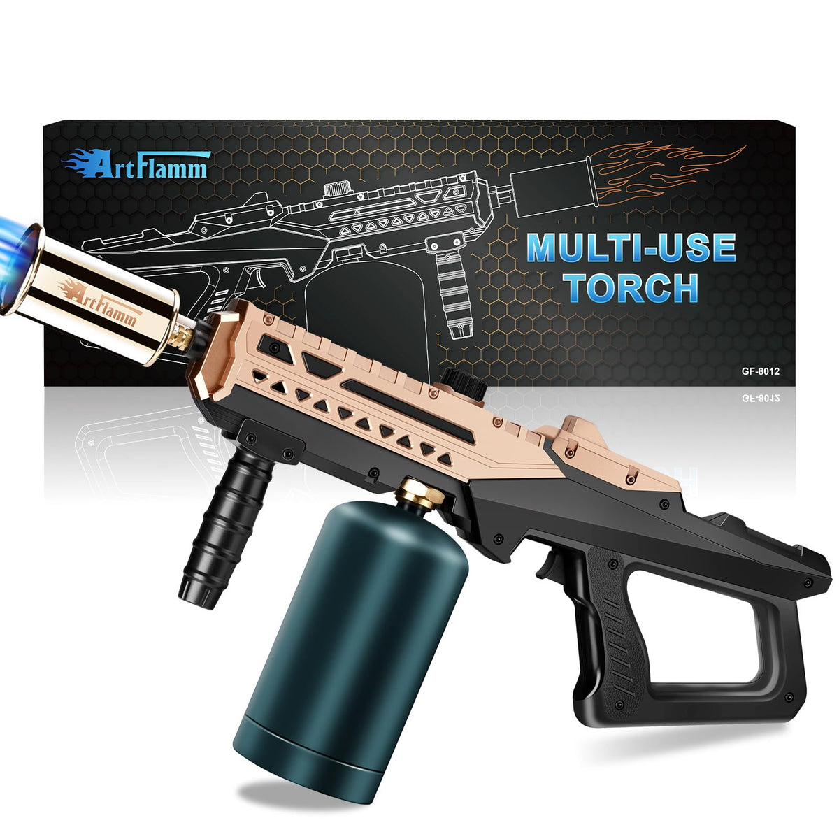 ARTFLAMM Flame Thrower Gun front view showing ergonomic grip for precise searing