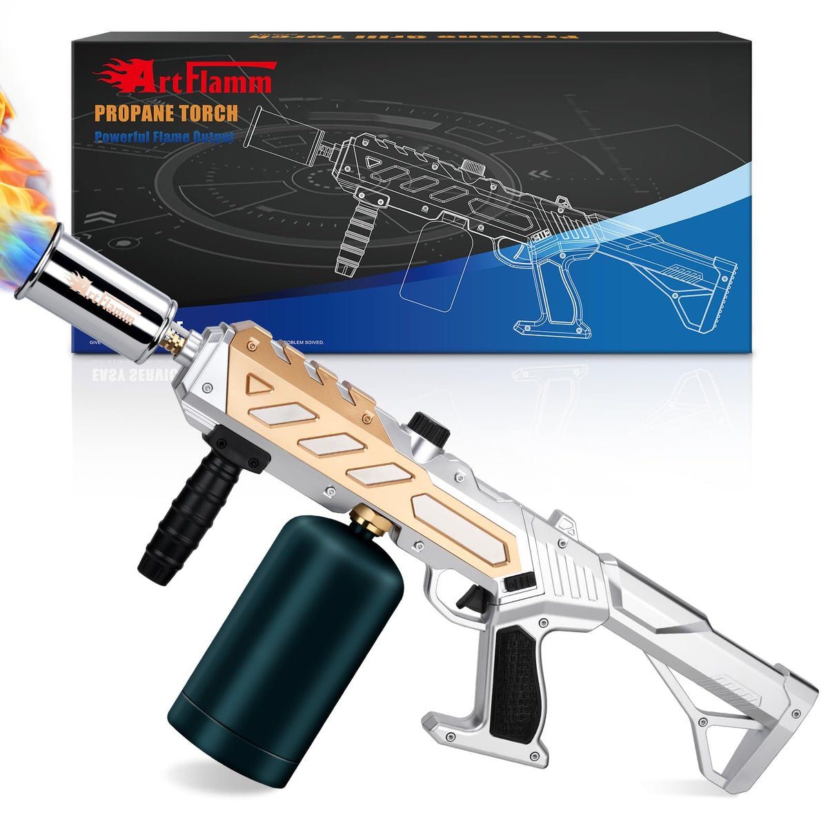 ARTFLAMM powerful propane torch gun for precise searing of steak