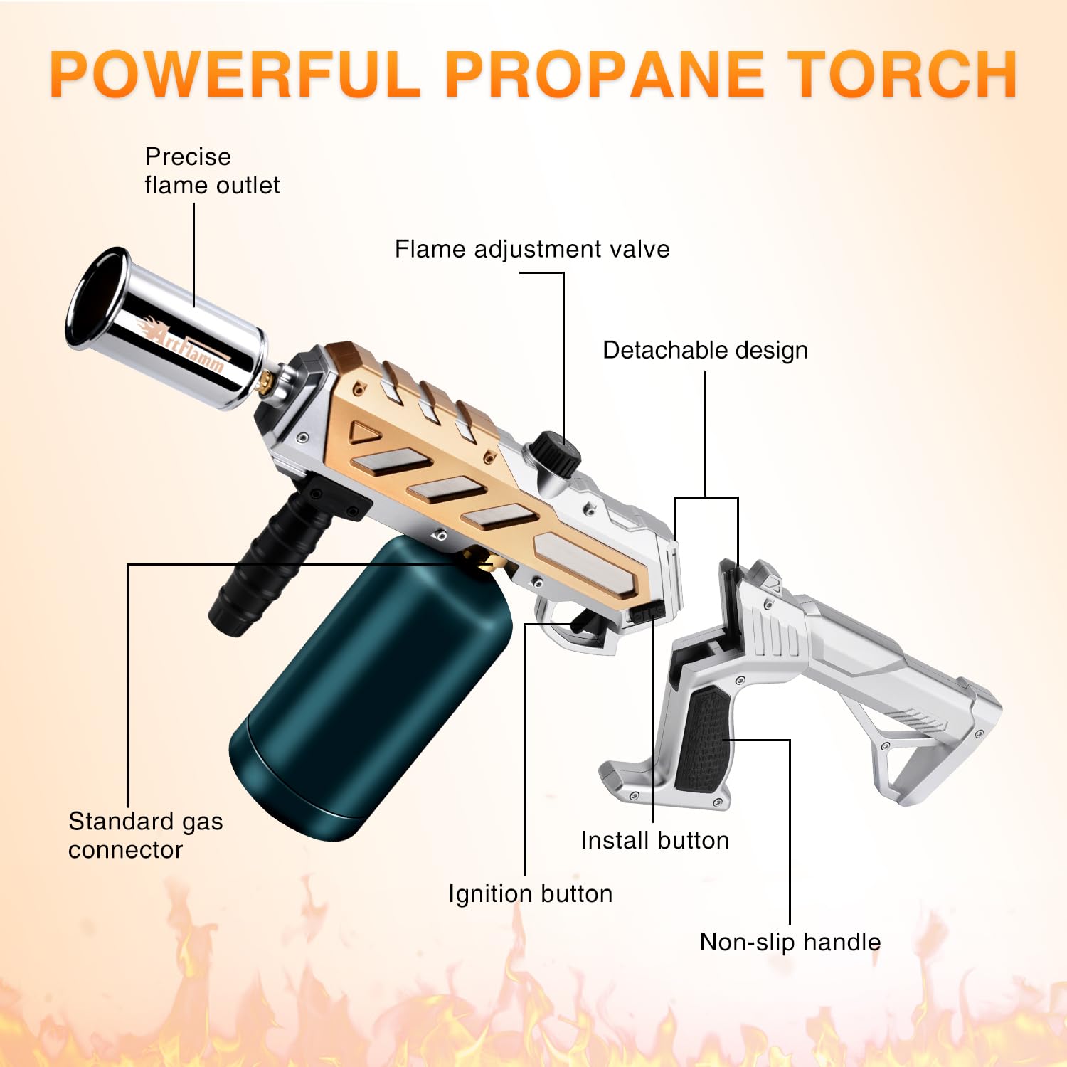 ARTFLAMM adjustable flame control knob for precise heat management