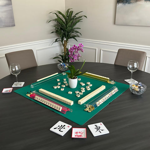 Artful 3D Mahjong South coaster protects surfaces during game night.