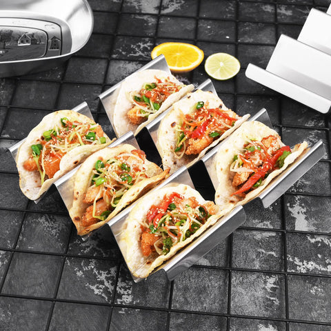 ARTTHOME oven-safe taco rack lets you heat shells directly in the stand