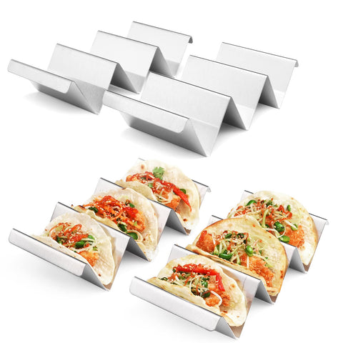 ARTTHOME taco holder 4-pack stands upright during filling for mess-free prep