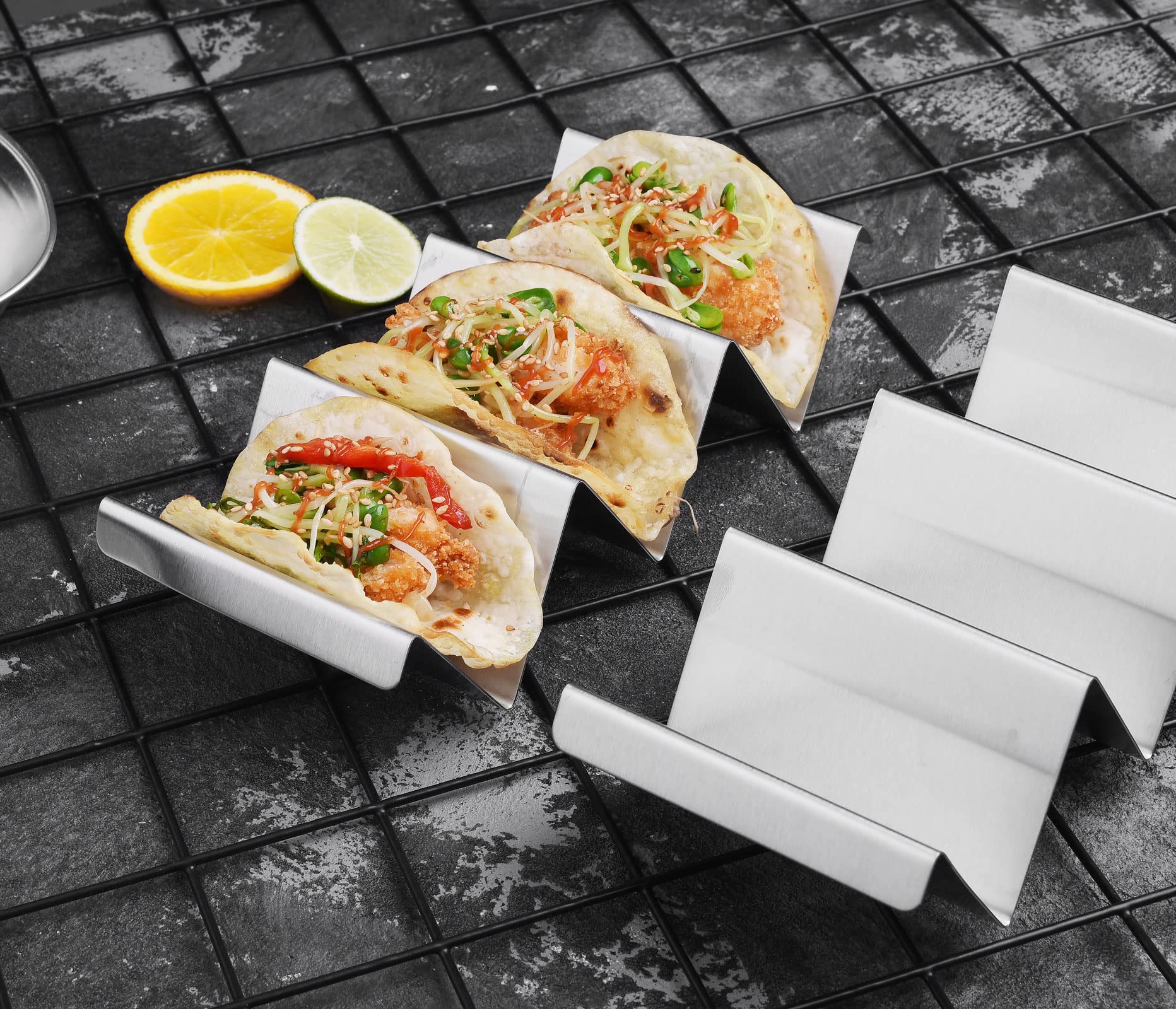 ARTTHOME taco holders fit street shells and larger tortillas for versatility