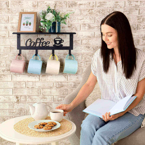 ArtHue easy-install mug holder simplifies kitchen setup.