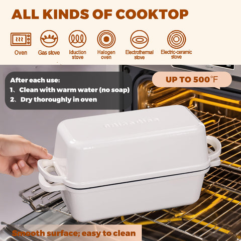 Articasting bread pan handle detail emphasizing durability