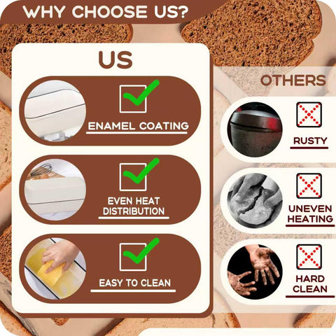 Articasting Dutch-oven style bread pan for moist, crusty bread