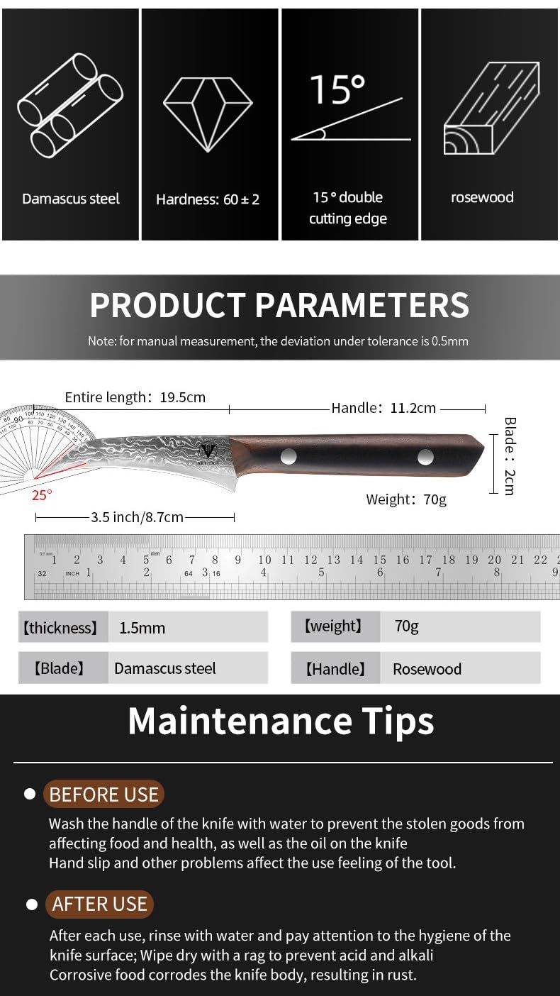 ARTIDGE 3.5-inch paring knife ideal for peeling and trimming in the kitchen