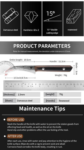 ARTIDGE 3.5-inch paring knife ideal for peeling and trimming in the kitchen