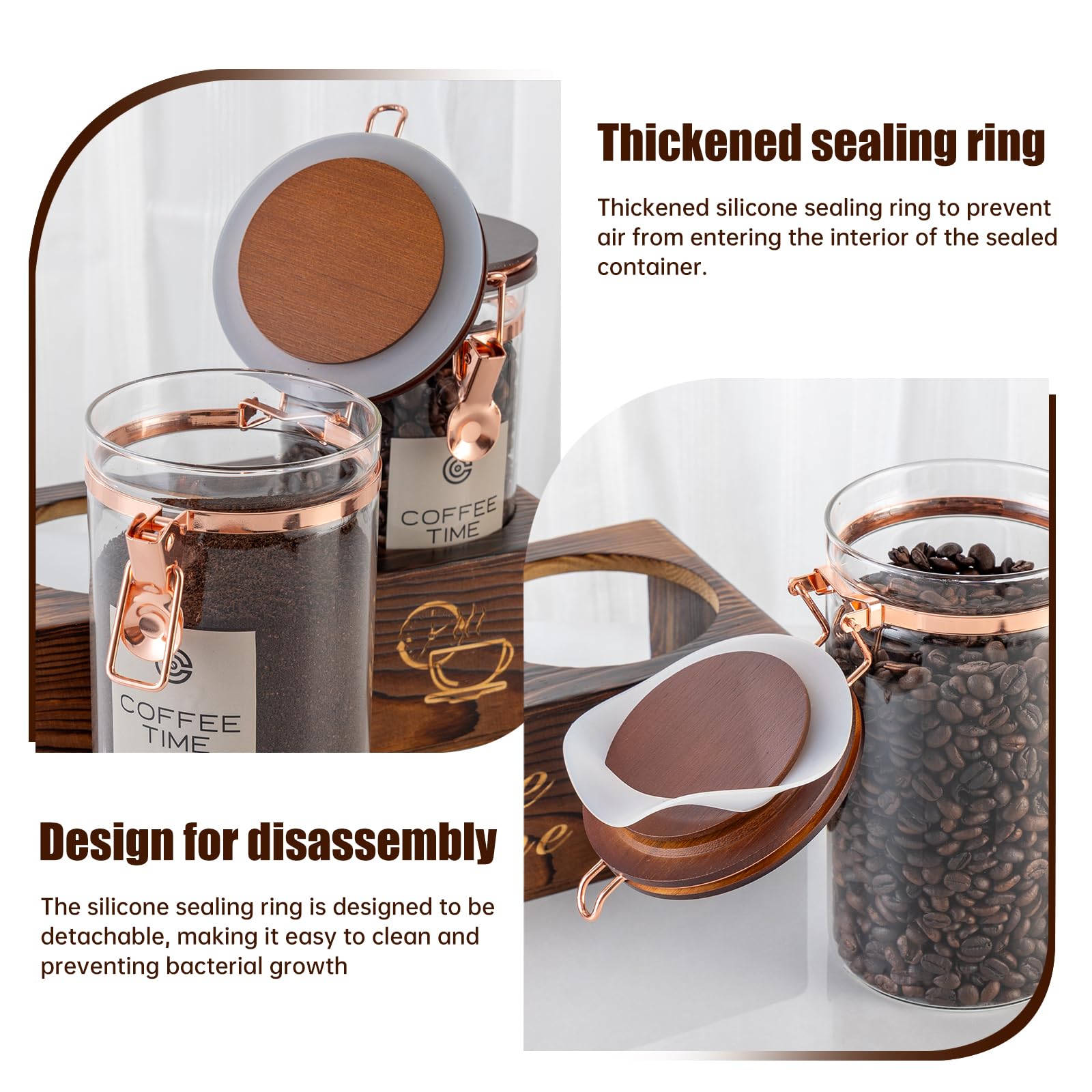 ARTIFORM included coffee spoon beside jars for scooping.