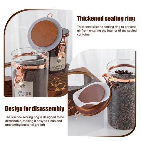 ARTIFORM included coffee spoon beside jars for scooping.