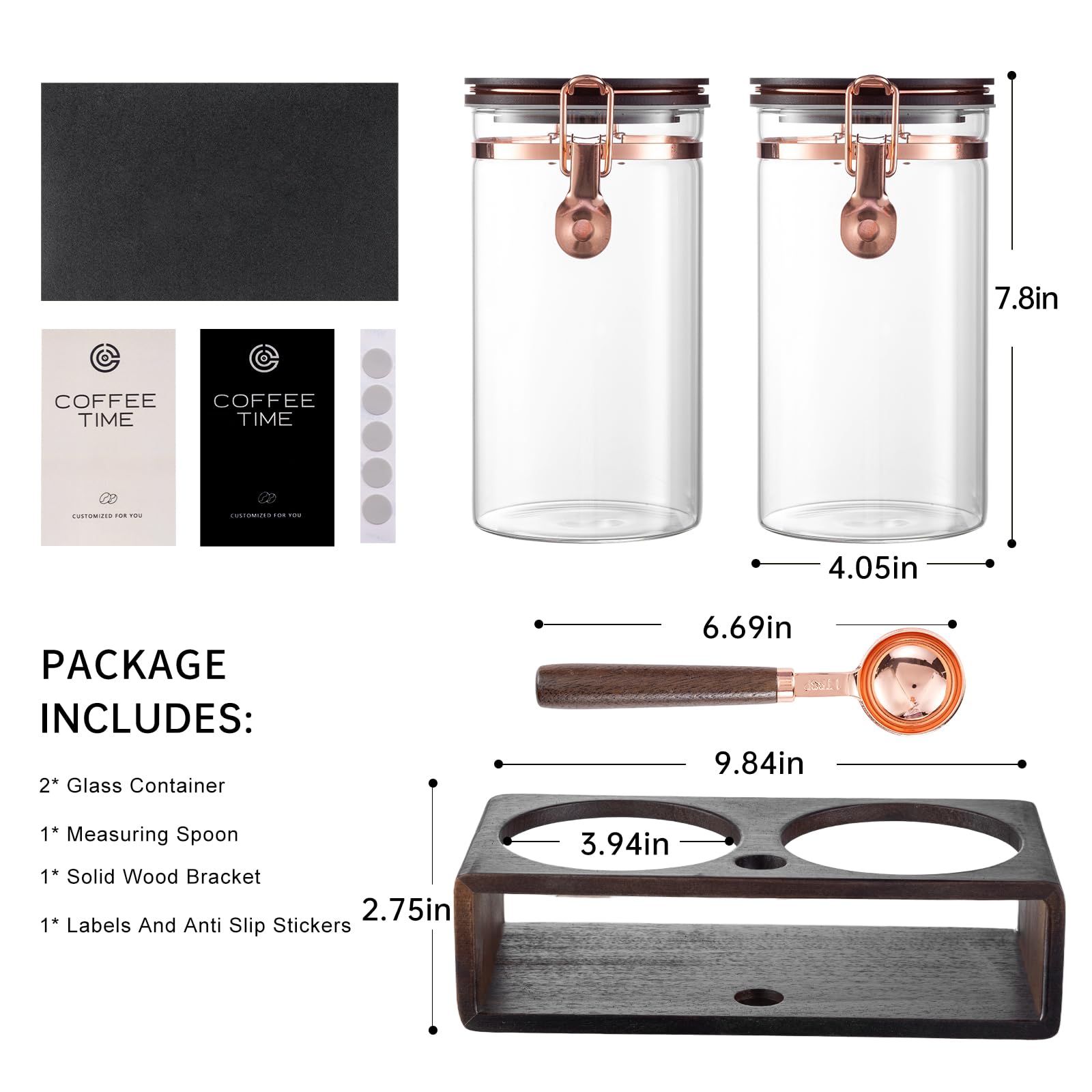 ARTIFORM rose gold locking clips securely seal the jars.