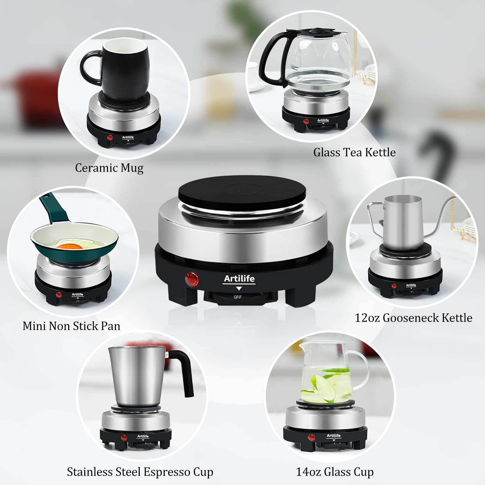 Artilife compact kitchen setup fits small counters and spaces.