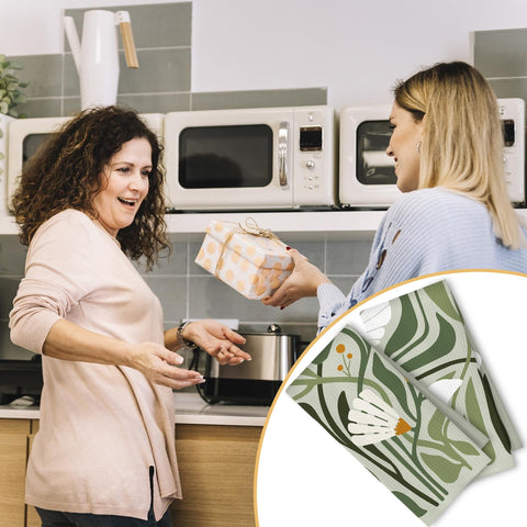 ArtisaEura two-pack of 24x16 inch kitchen towels in decorative print