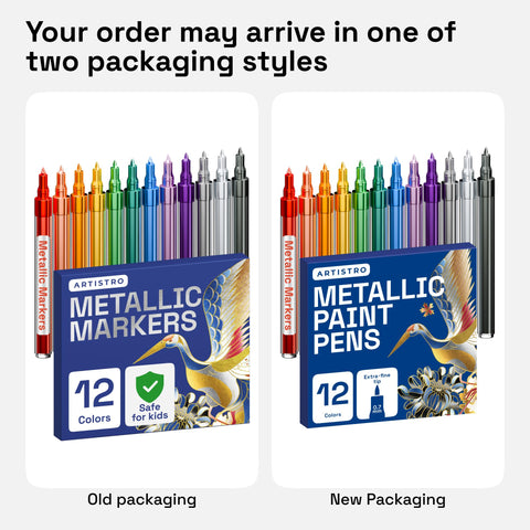 ARTISTRO dual effect markers work on dark and light paper.