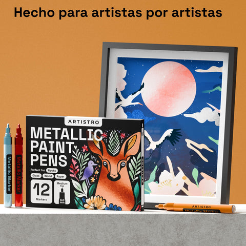 ARTISTRO 12 metallic pens for scrapbooking with radiant accents