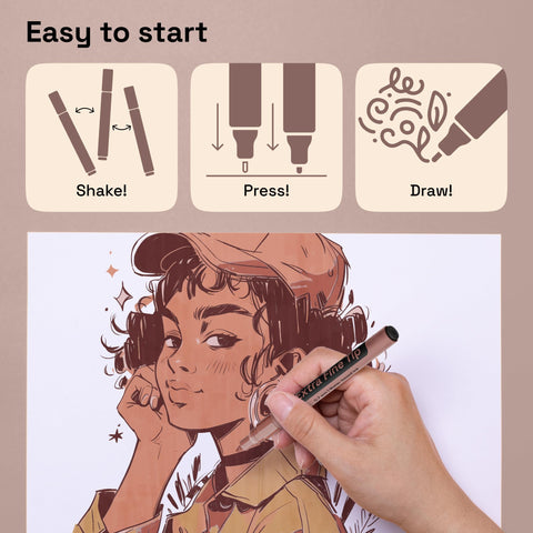 ARTISTRO 12 Skin Tone Paint Pen 0.7mm tip enables fine detailing.