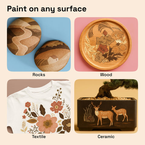 ARTISTRO 12 Skin Tone Paint Pen on fabric for soft, flexible color.