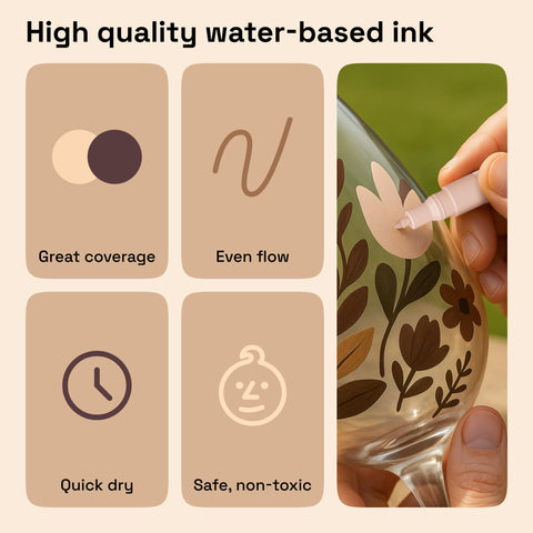 ARTISTRO 12 Skin Tone Paint Pen delivers an opaque gloss finish on various surfaces.