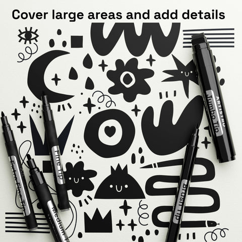ARTISTRO 5 black paint pen fabric lays down bold lines.