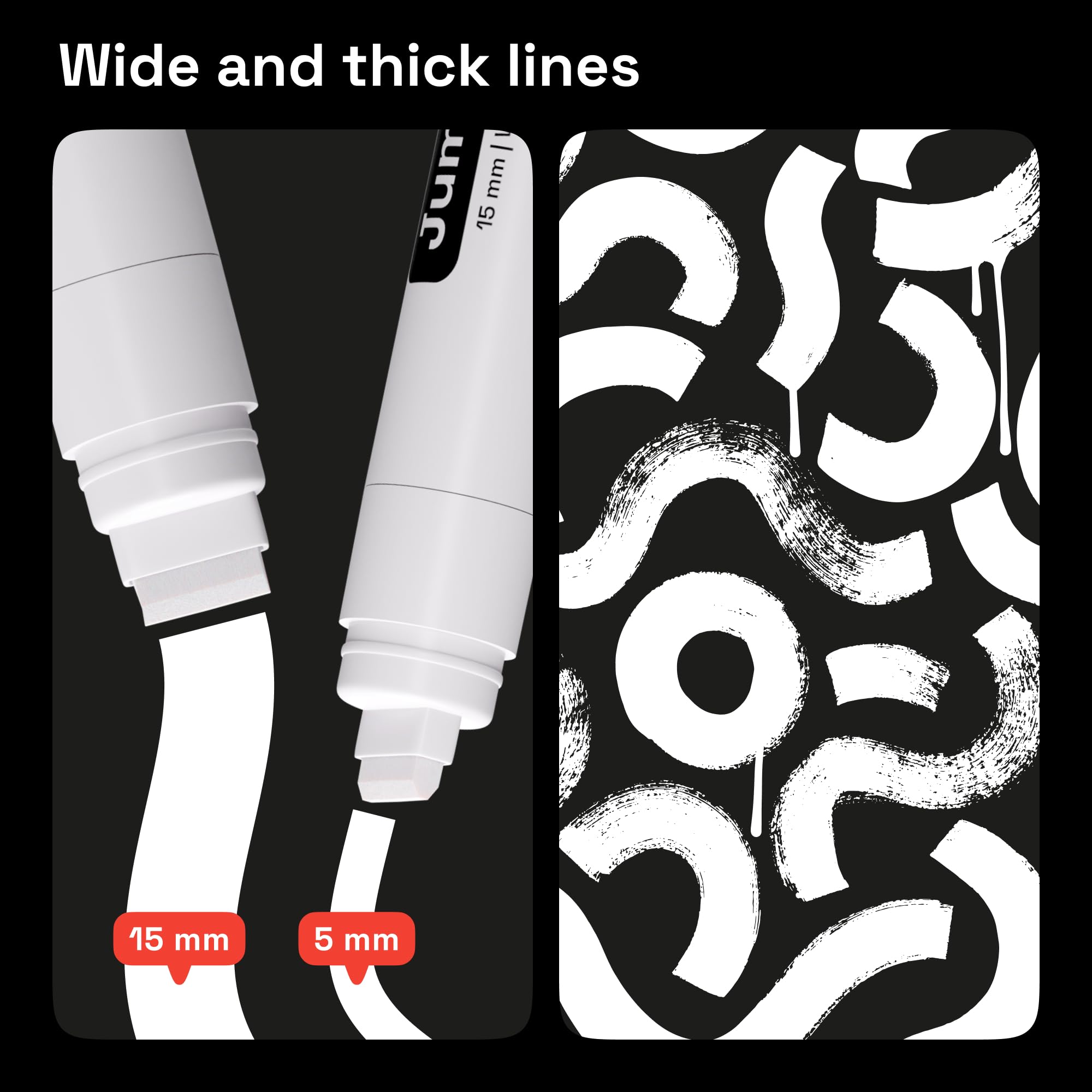 ARTISTRO 5 white paint markers jumbo tips enable quick coverage.