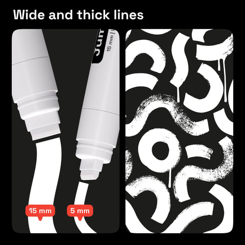 ARTISTRO 5 white paint markers jumbo tips enable quick coverage.