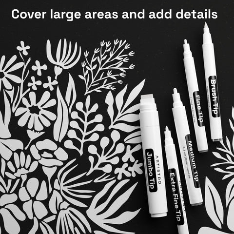 ARTISTRO 5 white paint pen for fabric and canvas art