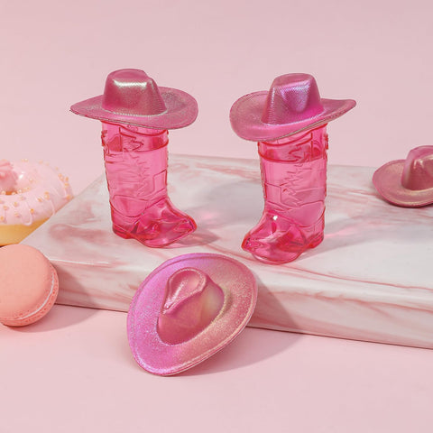 Artlunar close-up pink boot shot glass highlighting portable size