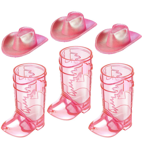 Artlunar mini pink cowgirl boots shot glasses set for festive parties