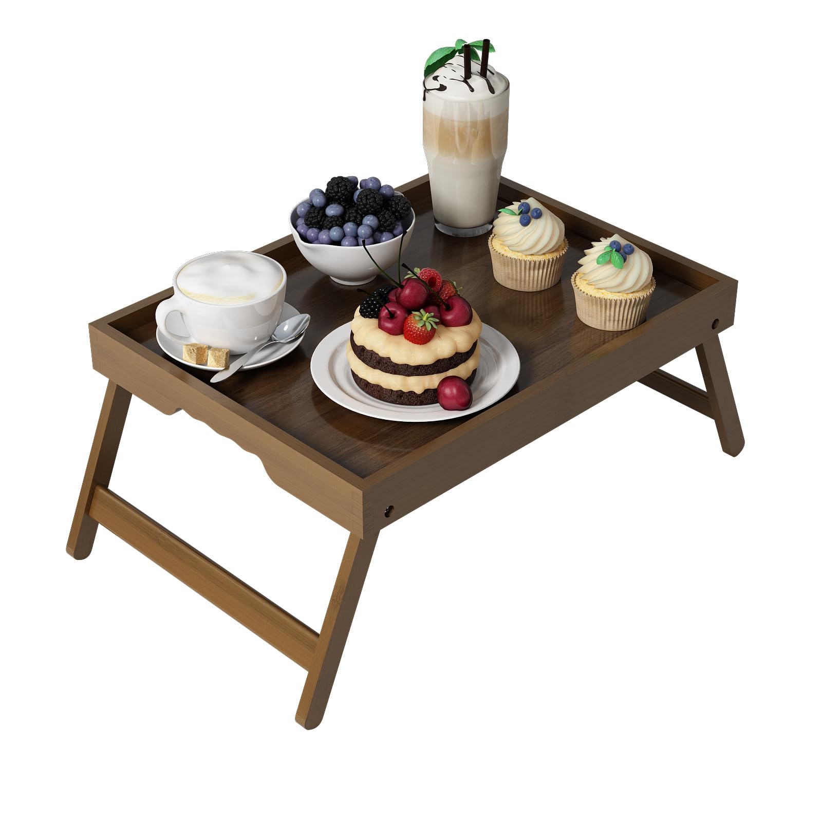 Artmalle bed tray with folding legs and handles for easy transport.