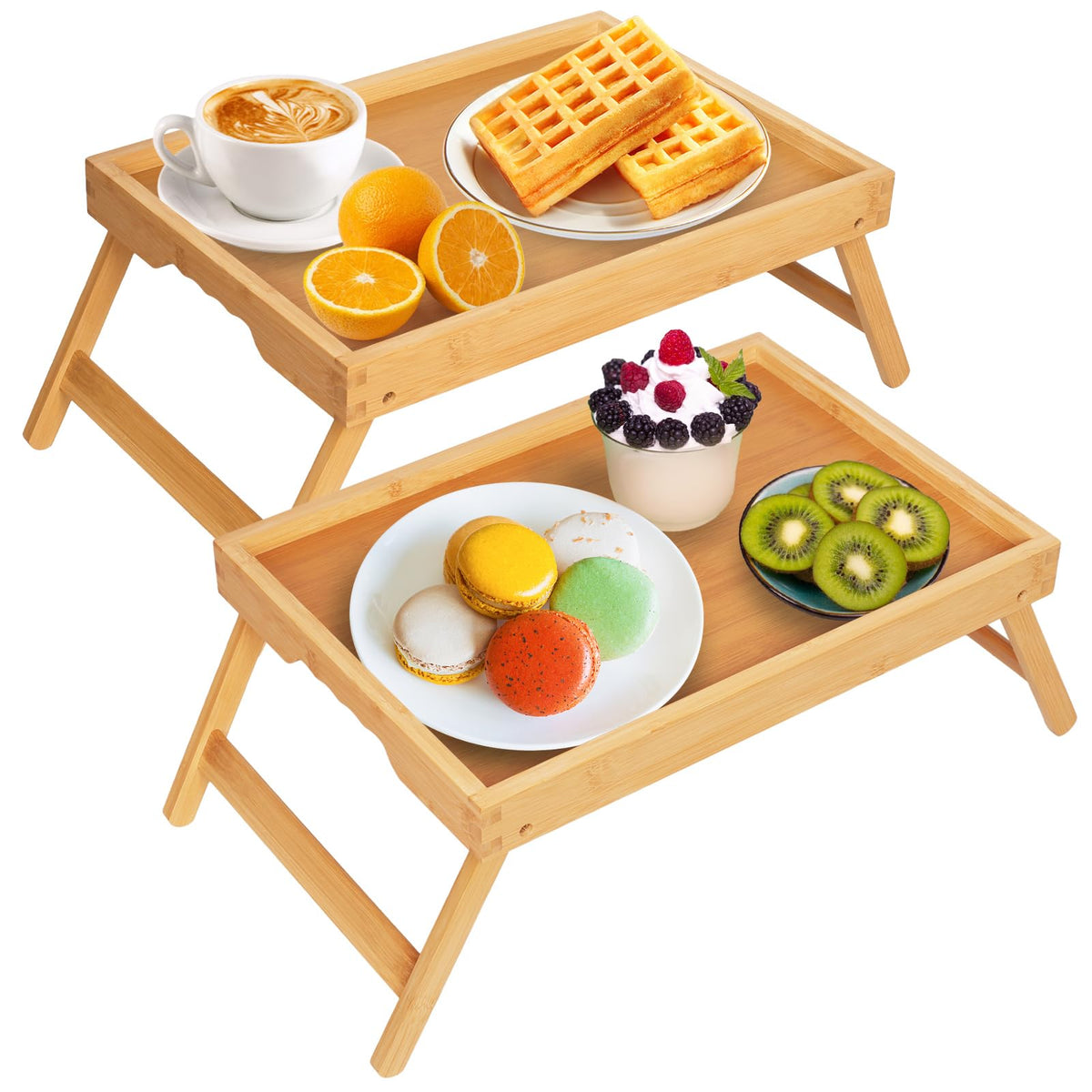 Artmeer bed tray with folding legs provides stable meals in bed.
