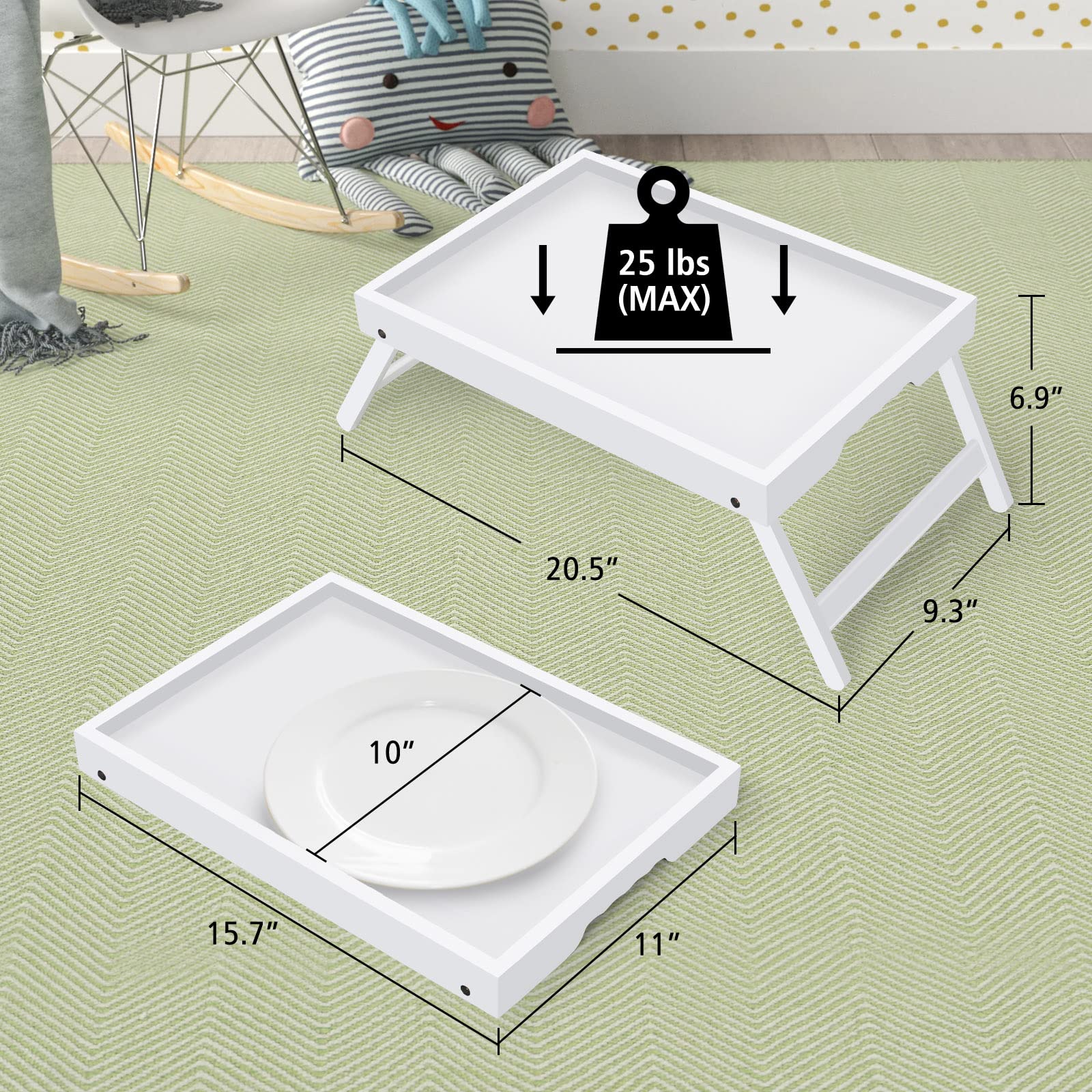Artmeer bed tray table set up for bedside dining