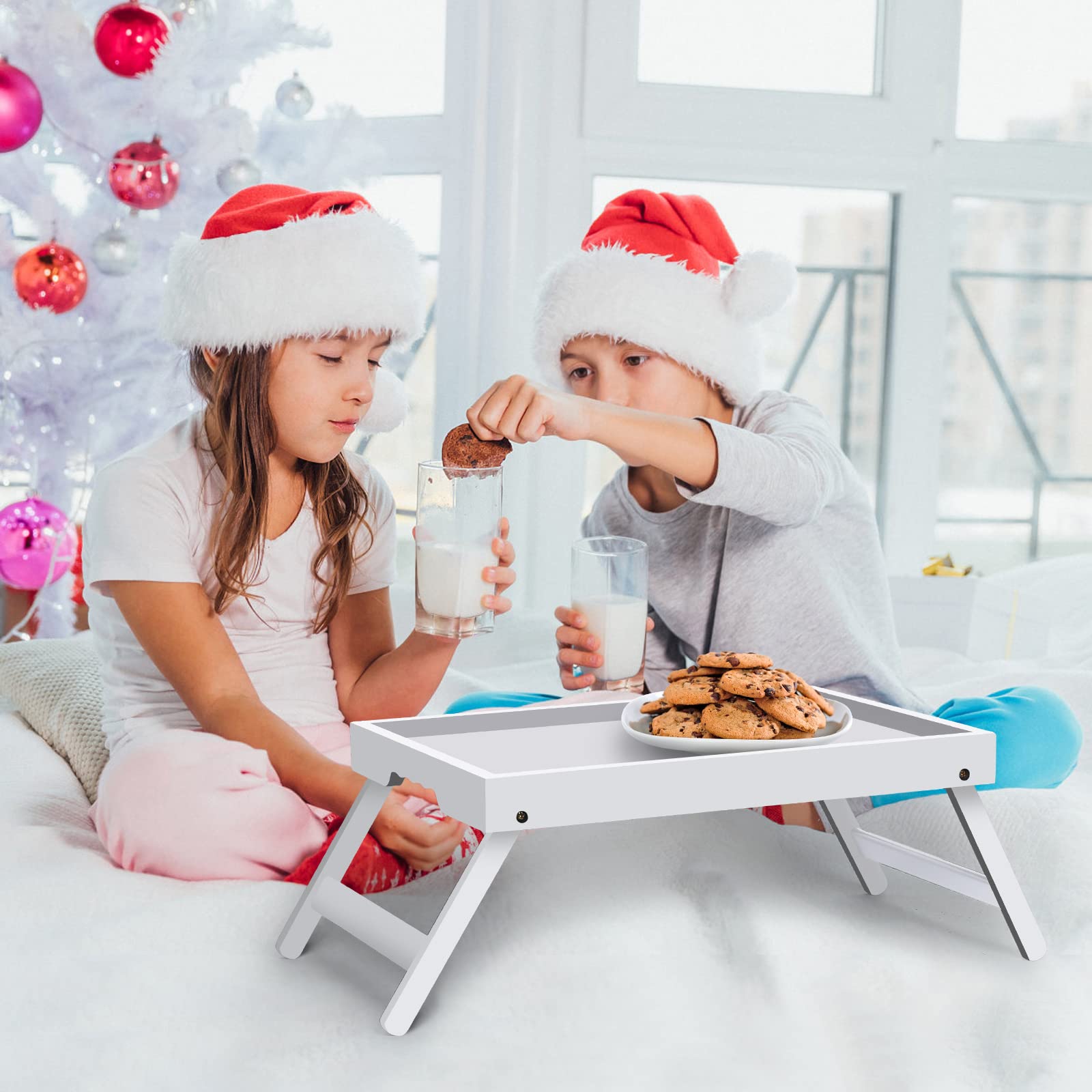 Artmeer bed tray table folded for compact storage