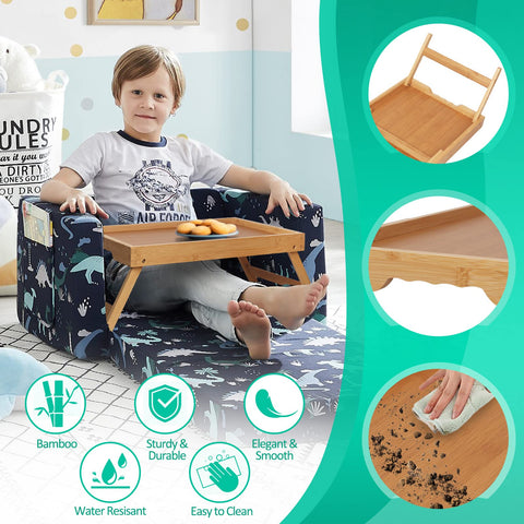 Artmeer bed tray table with handle allows easy carrying between rooms.