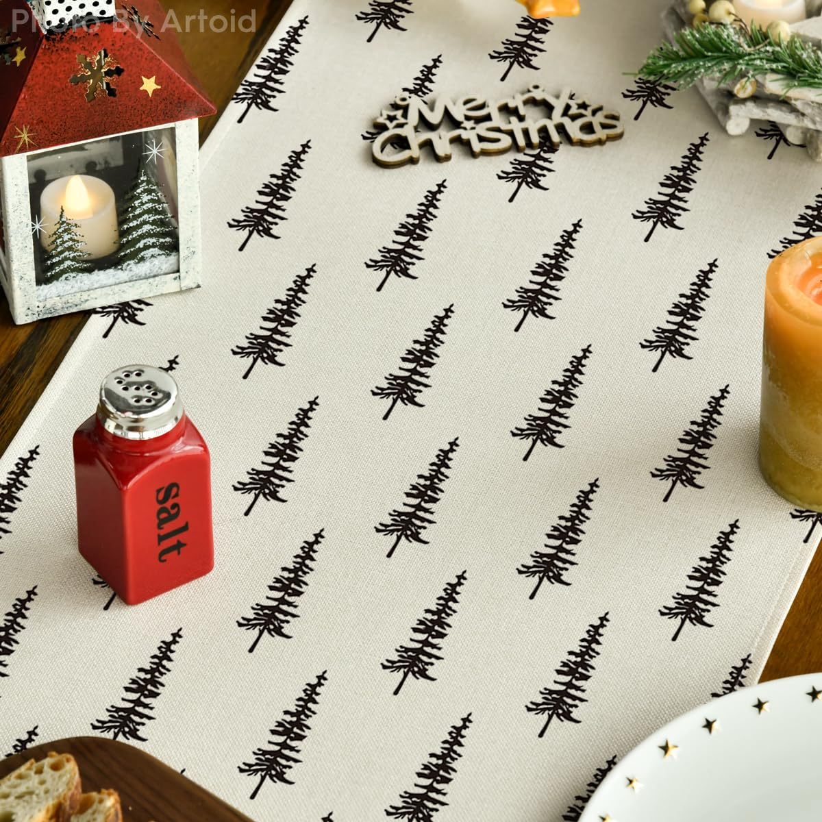 Artoid Mode 13x90 inch runner fits tables seating six to eight for seasonal gatherings.